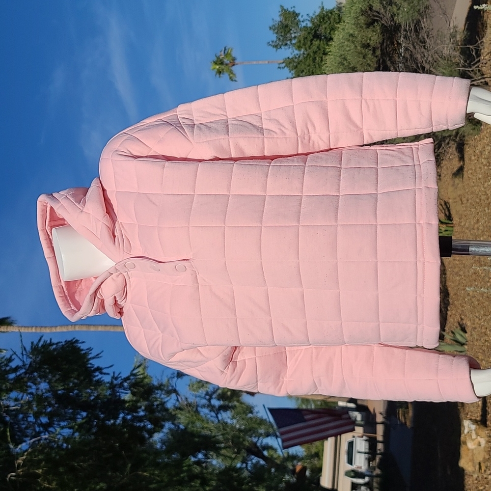 GAPFIT GAP Pink Quilted Pullover Hoodie XS Minimalist Lounge Athleisure Soft - Picture 9 of 15